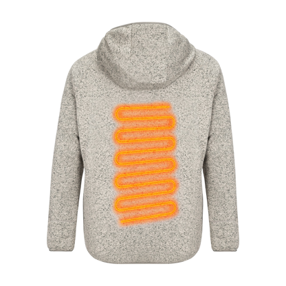 Hitaður flísjakki með hettu fyrir karla