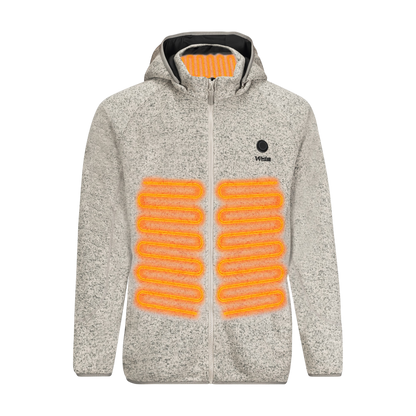 Hitaður flísjakki með hettu fyrir karla