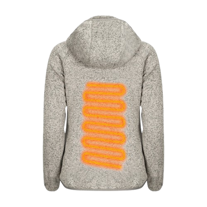 Hituð flísjakki með hettu fyrir konur