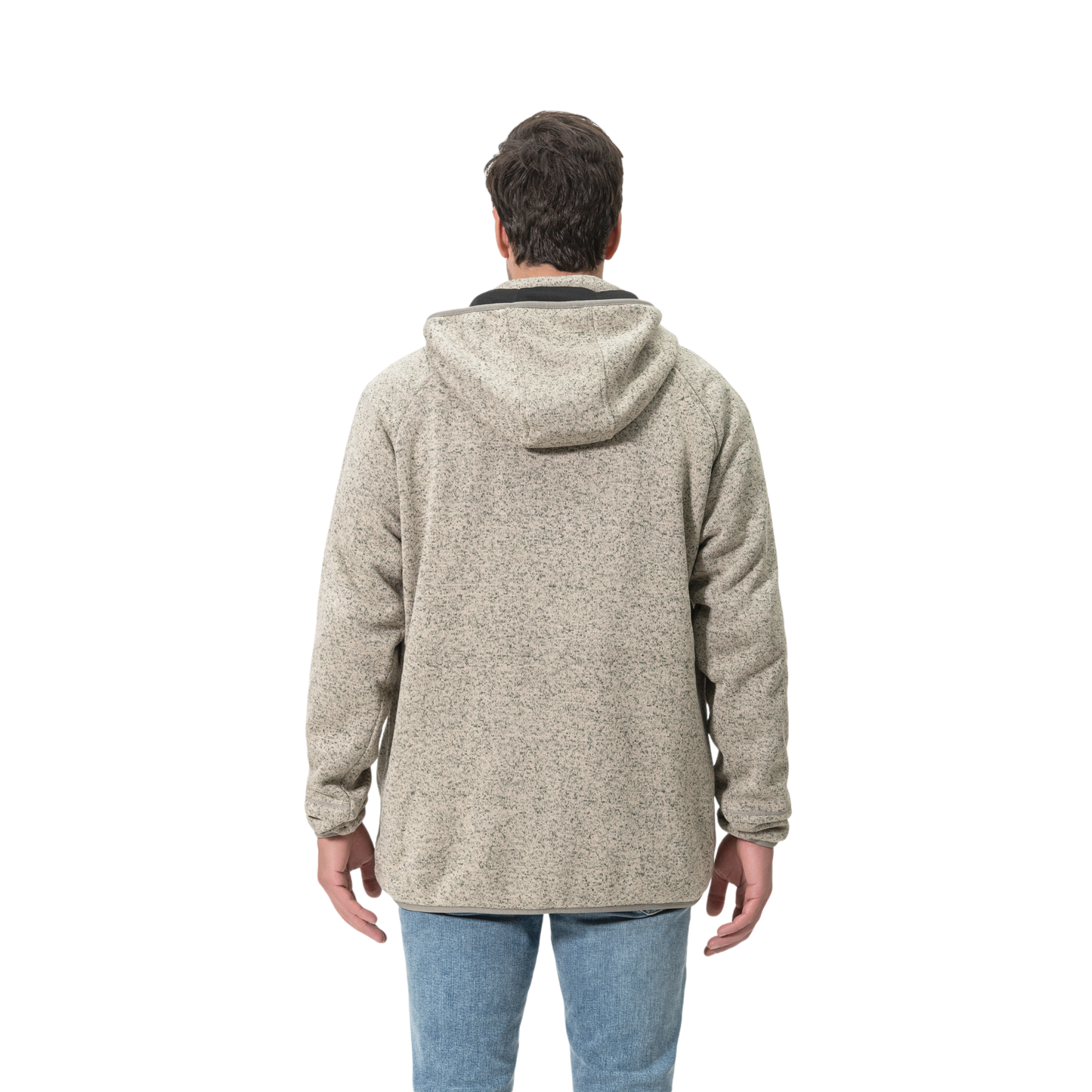 Hitaður flísjakki með hettu fyrir karla