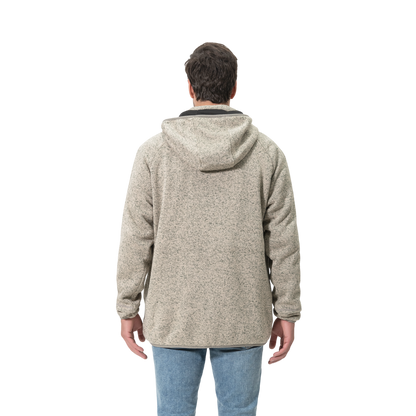 Hitaður flísjakki með hettu fyrir karla